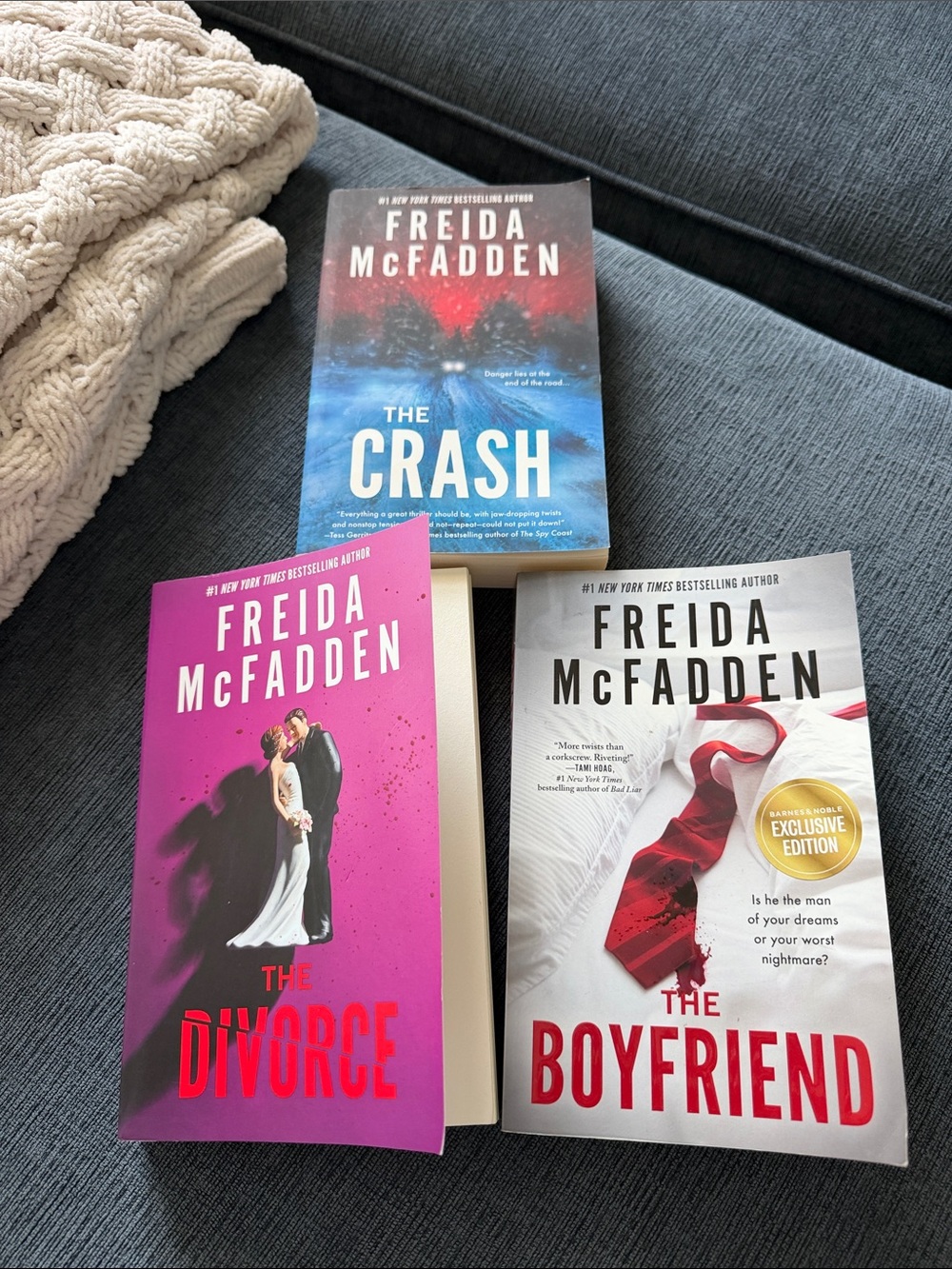 Easy read thrillers by a Frieda McFadden. In good condition.